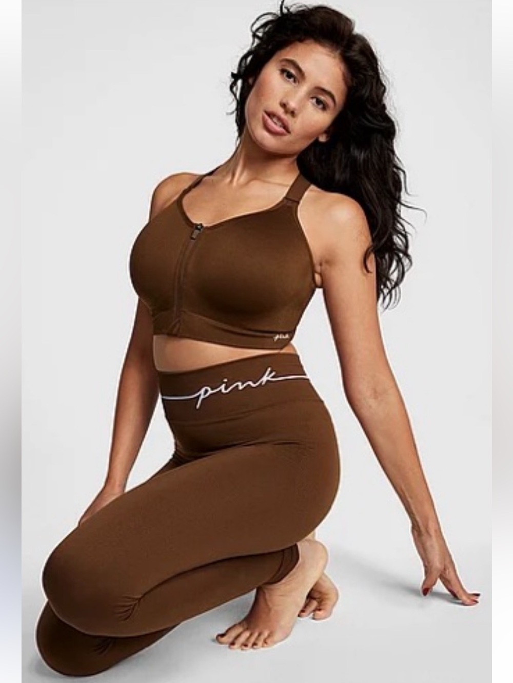 PINK Seamless Active Leggings Brown